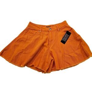 Truce Youth Kids Size 12 Orange Denim Skirt Flare Shorts NWT $46